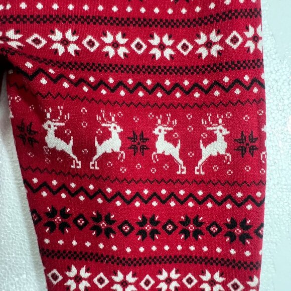 Torrid Red Holiday Reindeer Fair Isle Knit Leggings Polyester Blend Womens Sz 1 - Picture 3 of 6